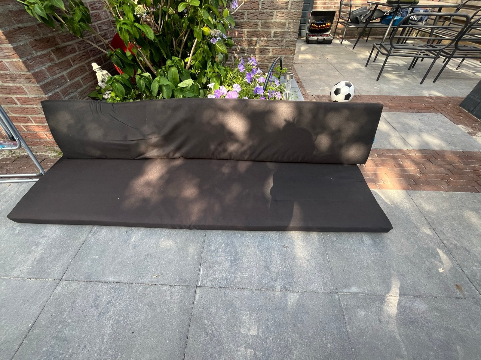 6 op maat gemaakte loungebank kussens - No Fruit, Tuin en Terras, Tuinmeubel-accessoires, Ophalen, Gebruikt