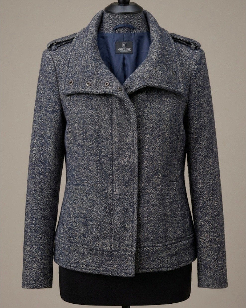 Madeleine wollen tweed jasje, Blauw, Ophalen of Verzenden, Madeleine, Maat 36 (S)