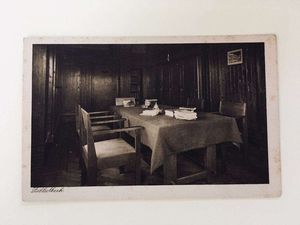 Prentbriefkaart Bibliotheek Troelstra-Oord Beekbergen, Ophalen of Verzenden, 1920 tot 1940, Ongelopen, Overige thema's