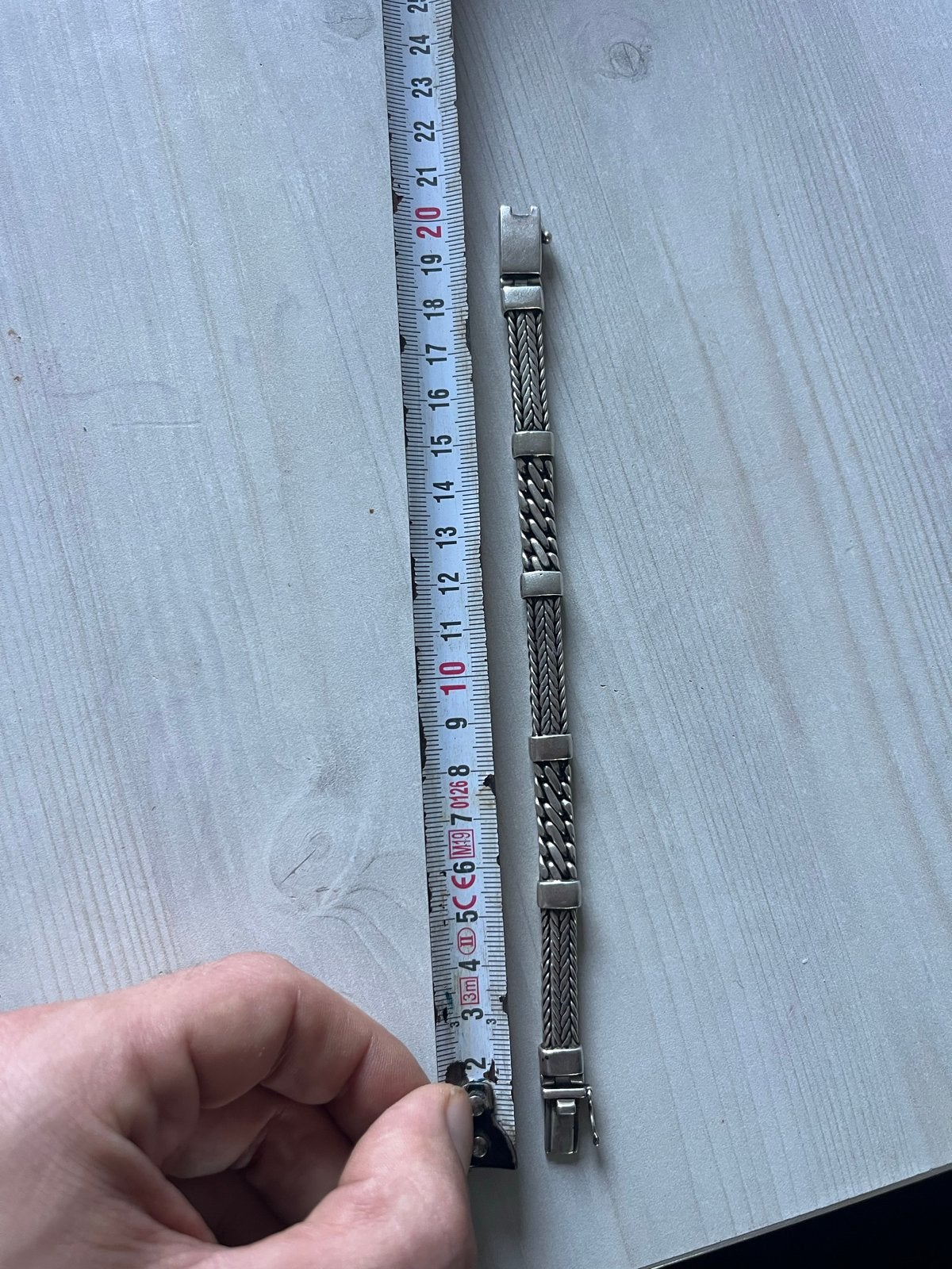 Vintage 925 Zilveren Gevlochten/Mesh Armband, Ophalen of Verzenden, Gebruikt, Zilver