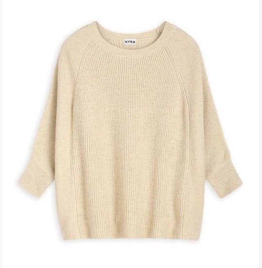 Kyra warme trui van wolmix Hilly maat L, Beige, Maat 42/44 (L), Ophalen of Verzenden, Zo goed als nieuw
