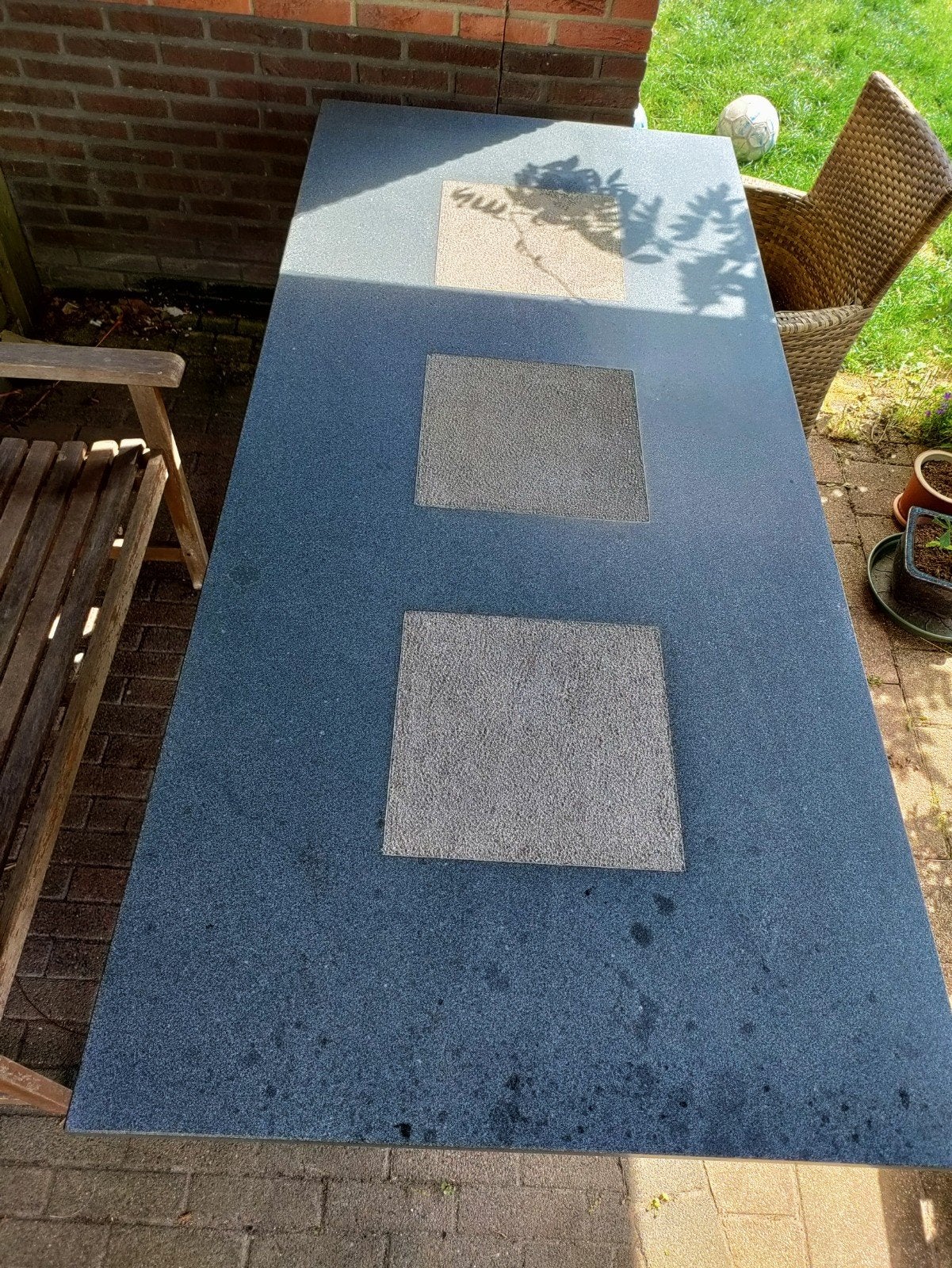 Granieten tafel prachtige kleur, Ophalen, Zo goed als nieuw, Rechthoekig, Overige materialen