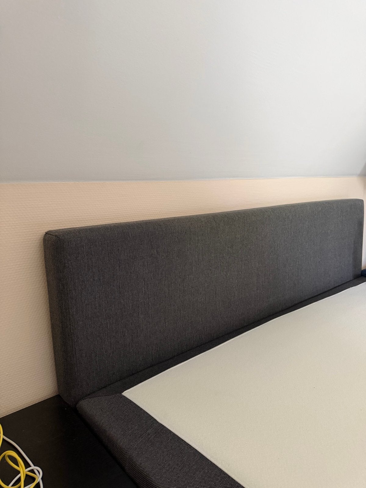 Tweepersoons boxspring bed - Grijs, Ophalen, Gebruikt, Tweepersoons, 140 cm