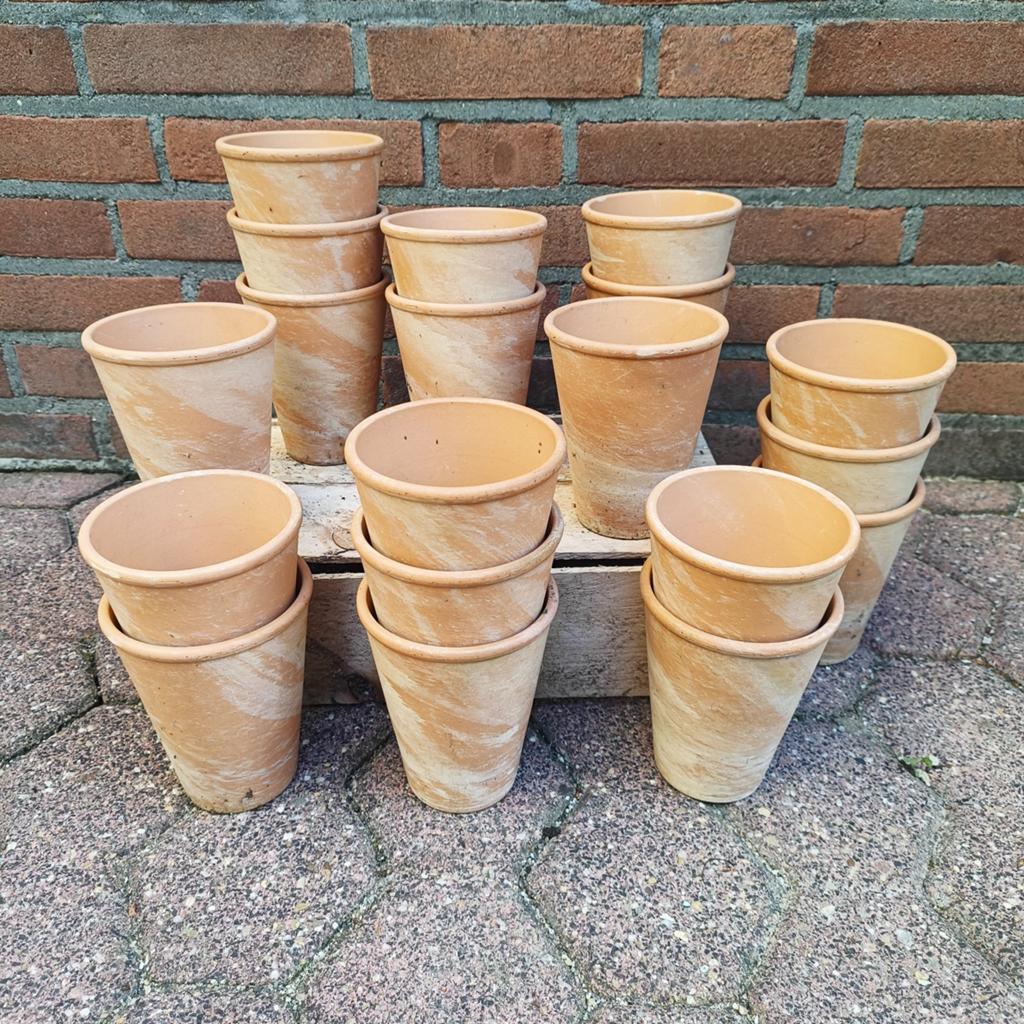 Leuke set terracotta potjes D10cmH13cm. Samen €15,-, Tuin en Terras, Bloempotten, Ophalen, Rond, Minder dan 25 cm, Minder dan 40 cm