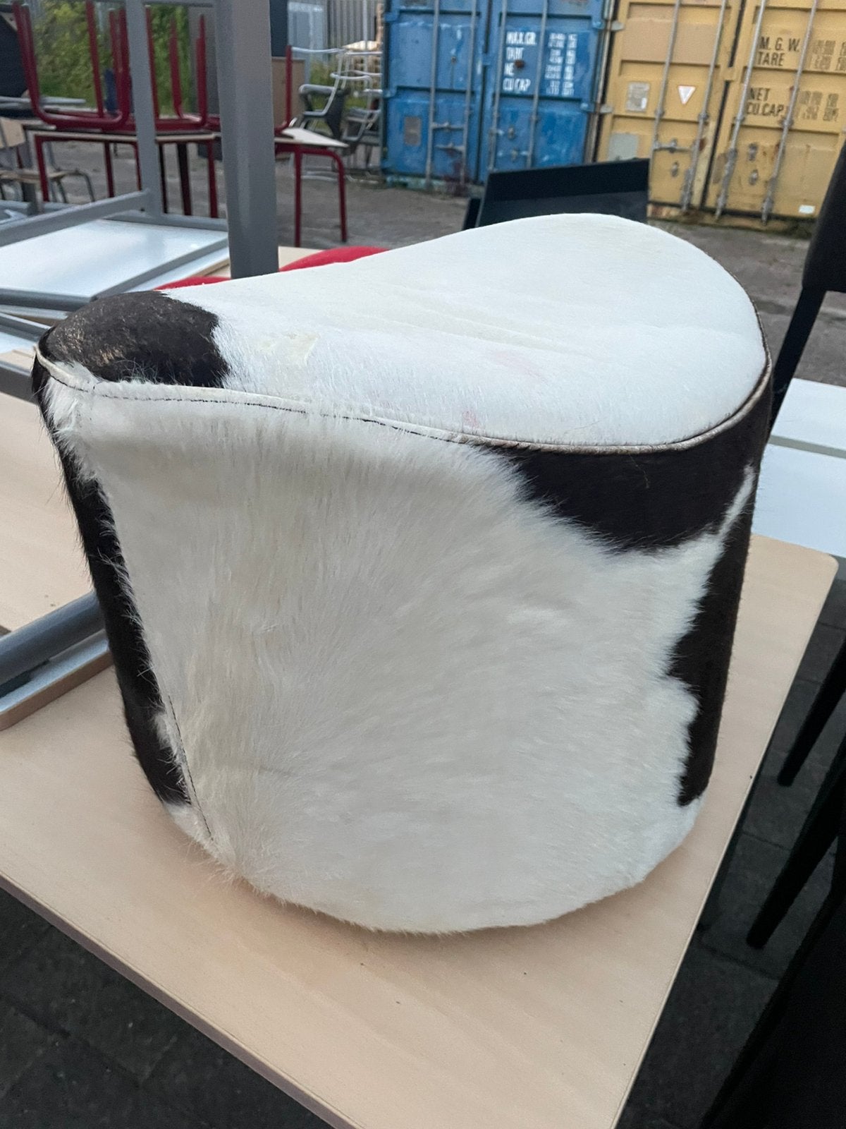2x IKEA Poef Voetenbank Stockholm, Huis en Inrichting, Banken | Voetenbanken en Poefen, Ophalen, Gebruikt, Rond, X