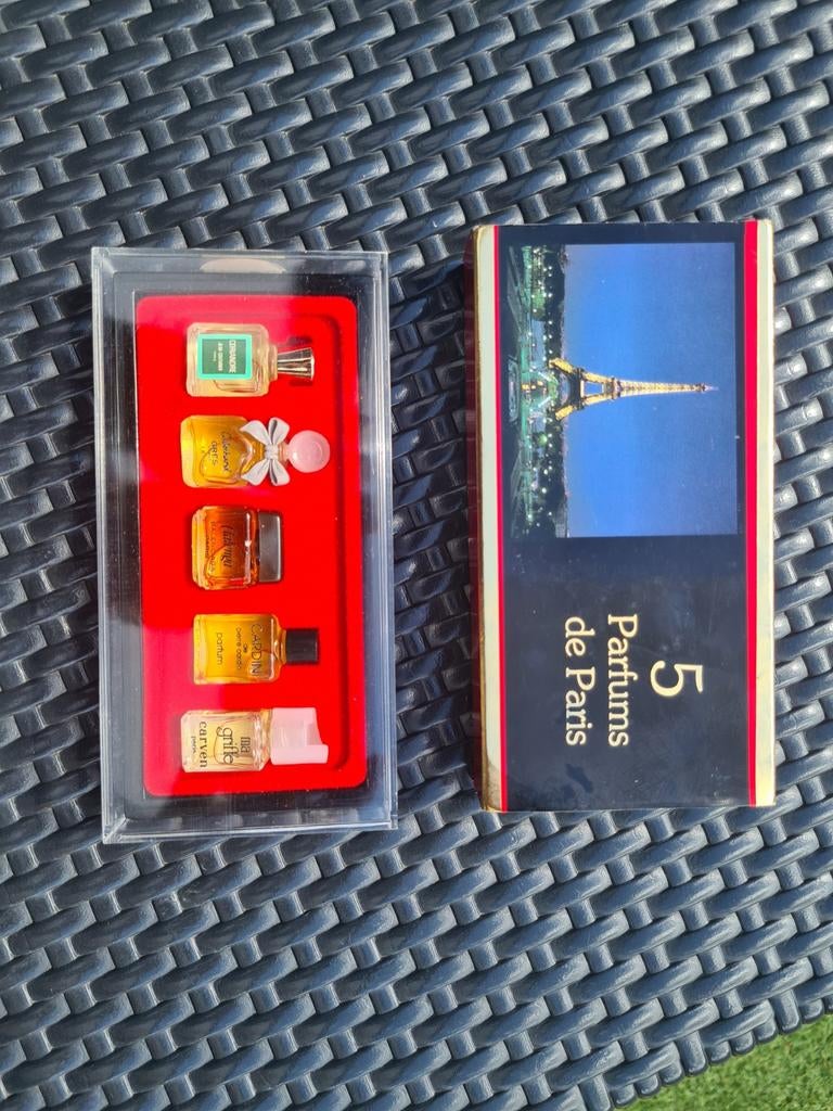 Vintage Mini Parfum Set - 5 Parfums de Paris, Ophalen, Zo goed als nieuw