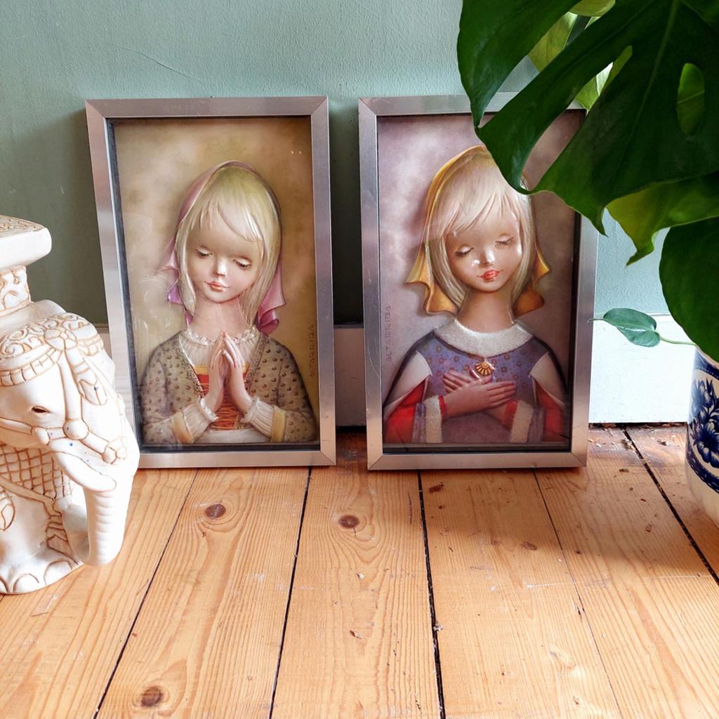 Lucky Vintage Altaribba Spanje set vintage Big Eye prenten, Ophalen of Verzenden, Huis en Inrichting