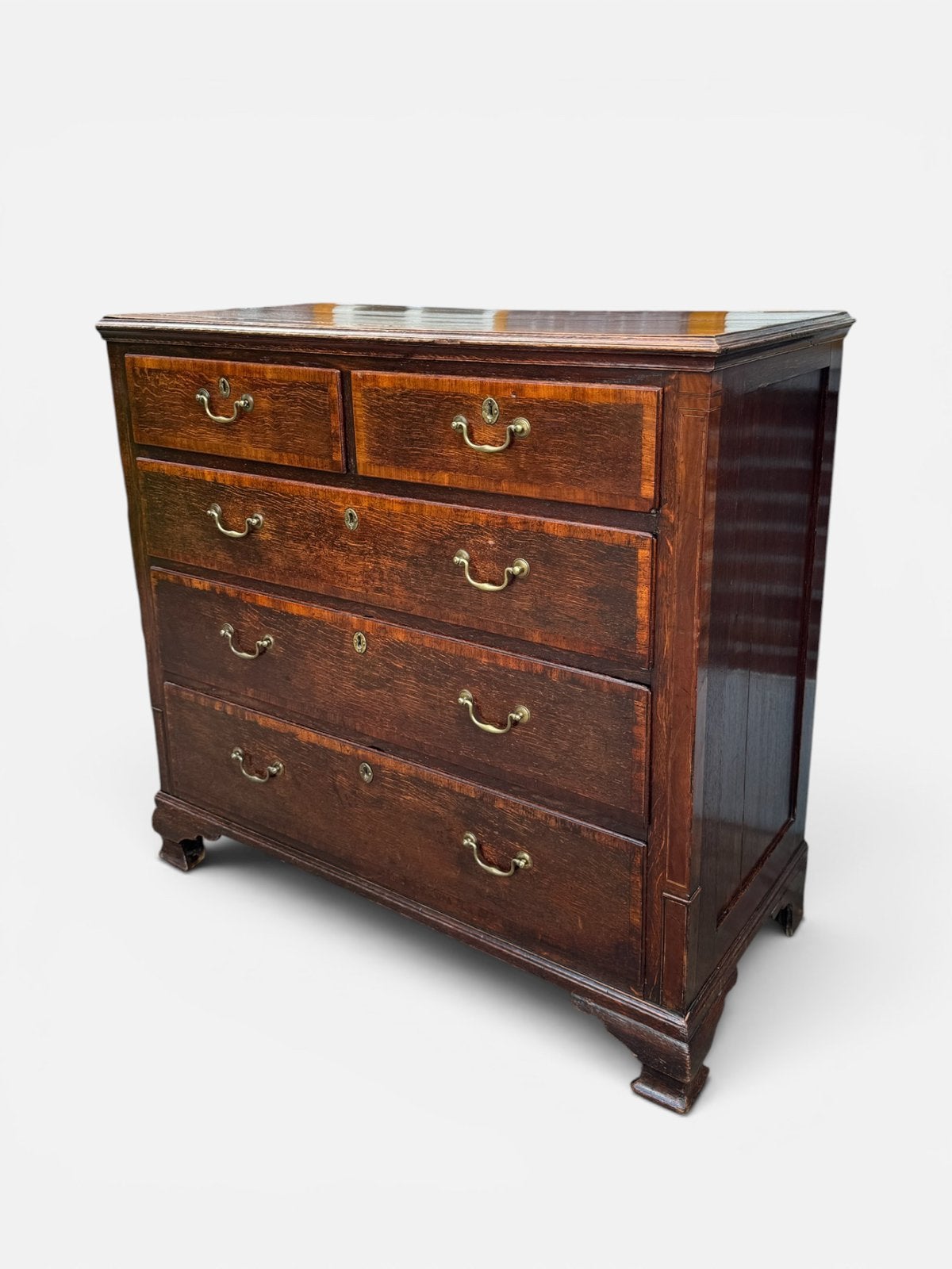 Antieke Engelse ladekast commode 18e eeuw, Huis en Inrichting, Kasten | Ladekasten, Ophalen, 100 tot 150 cm, Eikenhout, Minder dan 100 cm