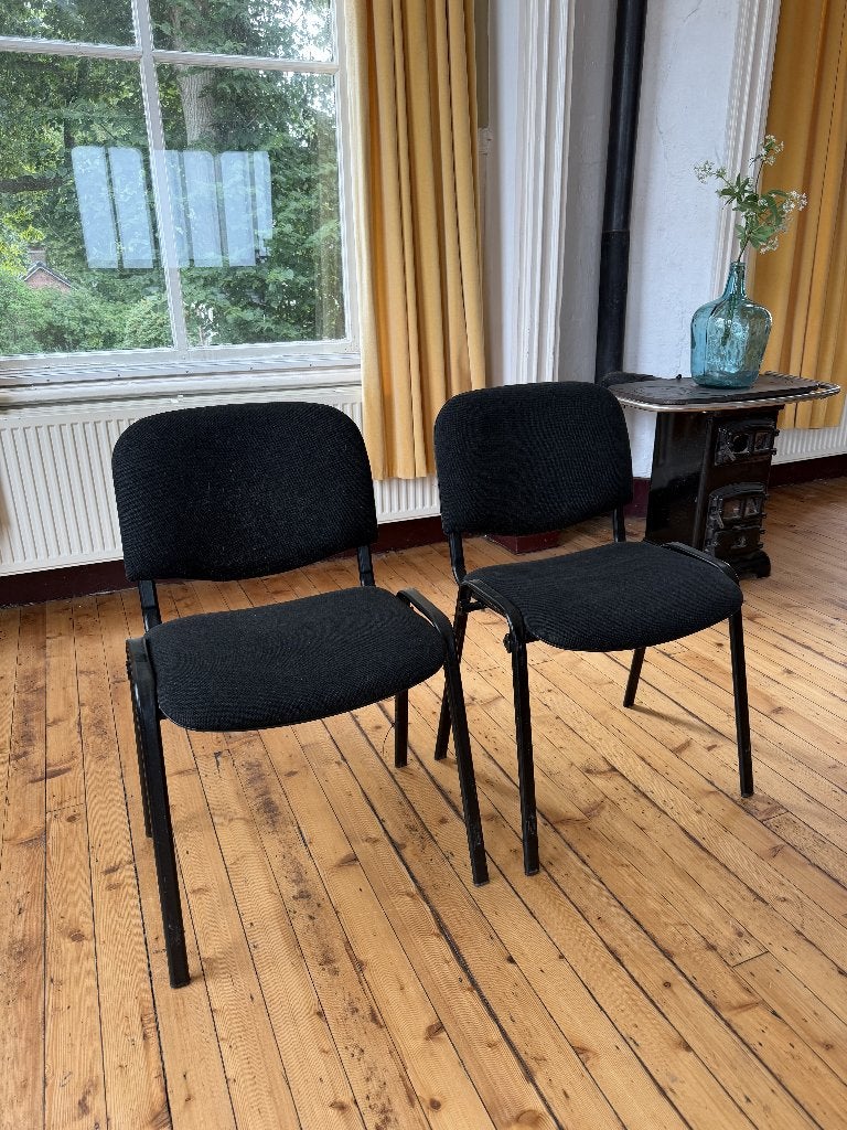 Partij zwarte zaalstoelen, Ophalen, Gebruikt, Zwart, Vijf, Zes of meer stoelen