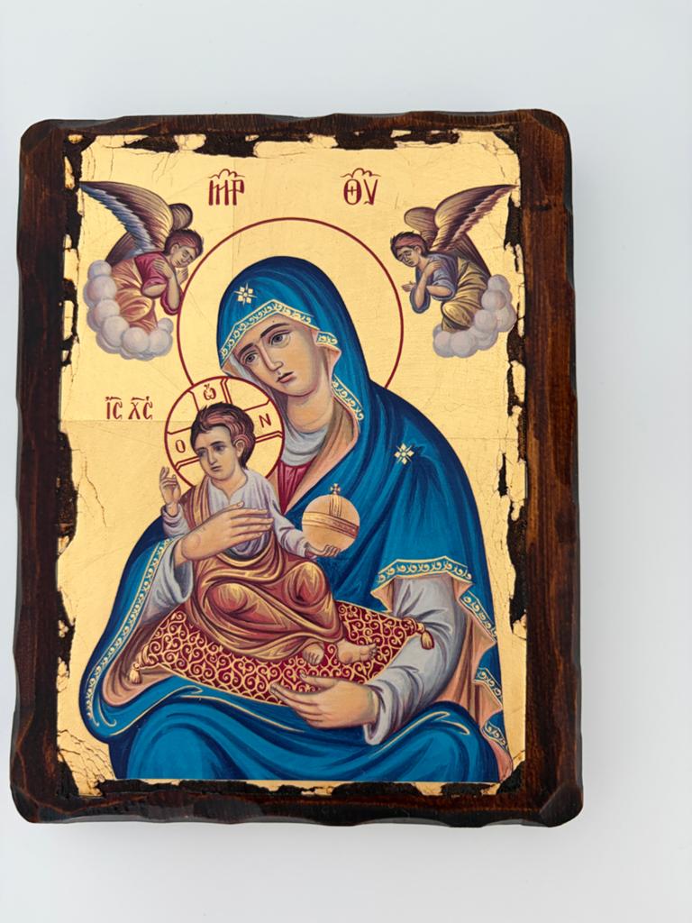 Handgeschilderd Byzantijns icoon van Maria met Kind, Ophalen of Verzenden