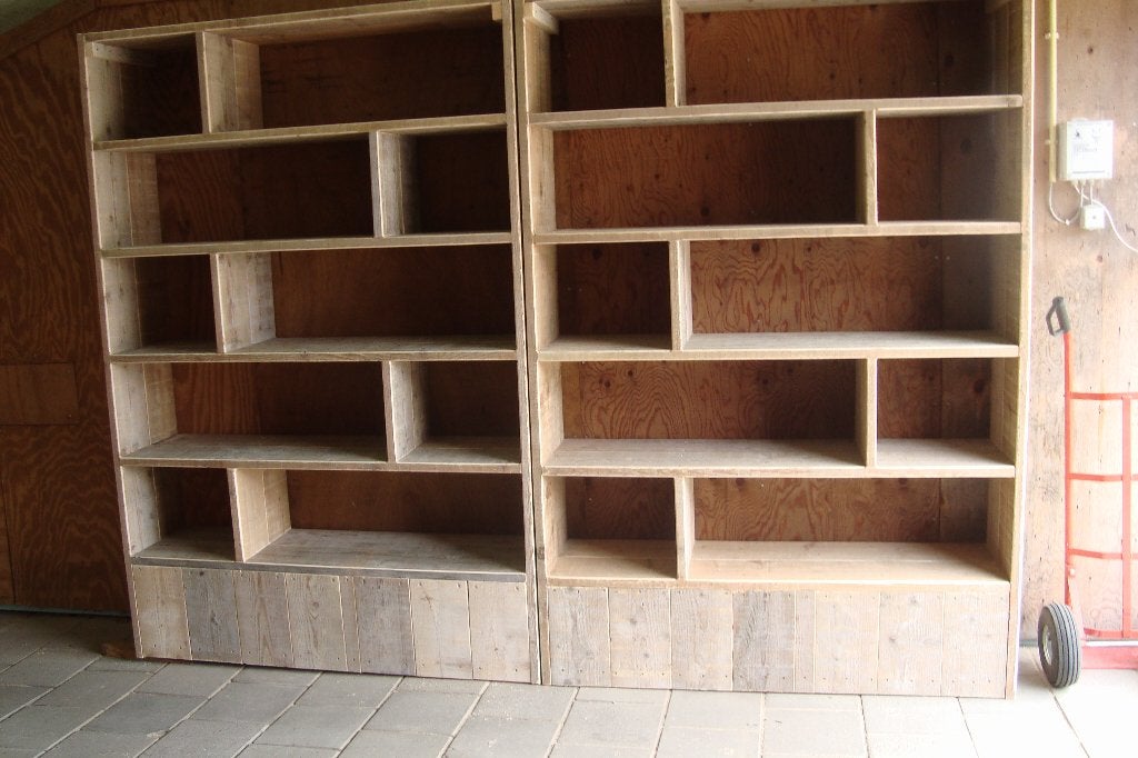 boekenkast van gebr steigerhout, Ophalen, Met plank(en), Nieuw, 200 cm of meer