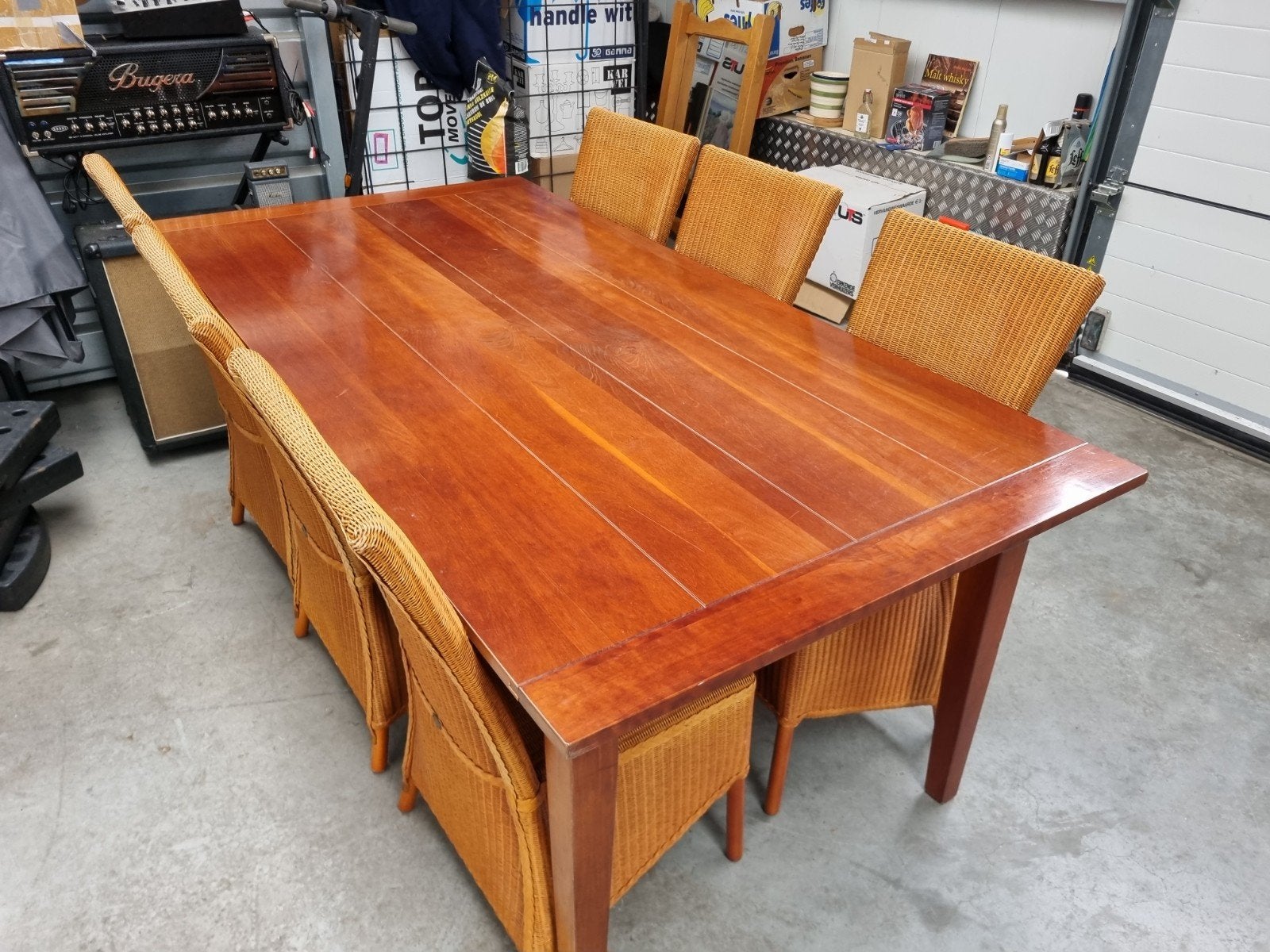 Elegante eettafel met 6 stoelen - 100x200x78 cm, Huis en Inrichting, Ophalen, Gebruikt, 50 tot 100 cm, Vijf personen of meer