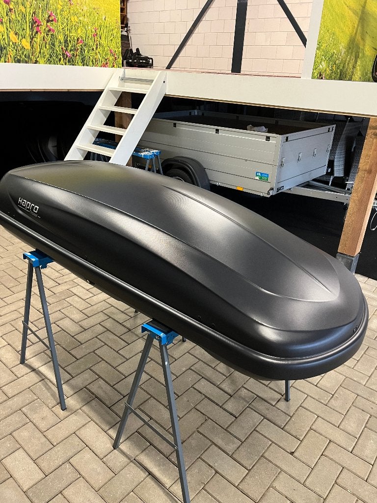 Dakkoffer Hapro Traxer 6.6 antraciet 410 liter occasion, Auto diversen, Dakkoffers, Ophalen, Gebruikt, Hapro, Hapro