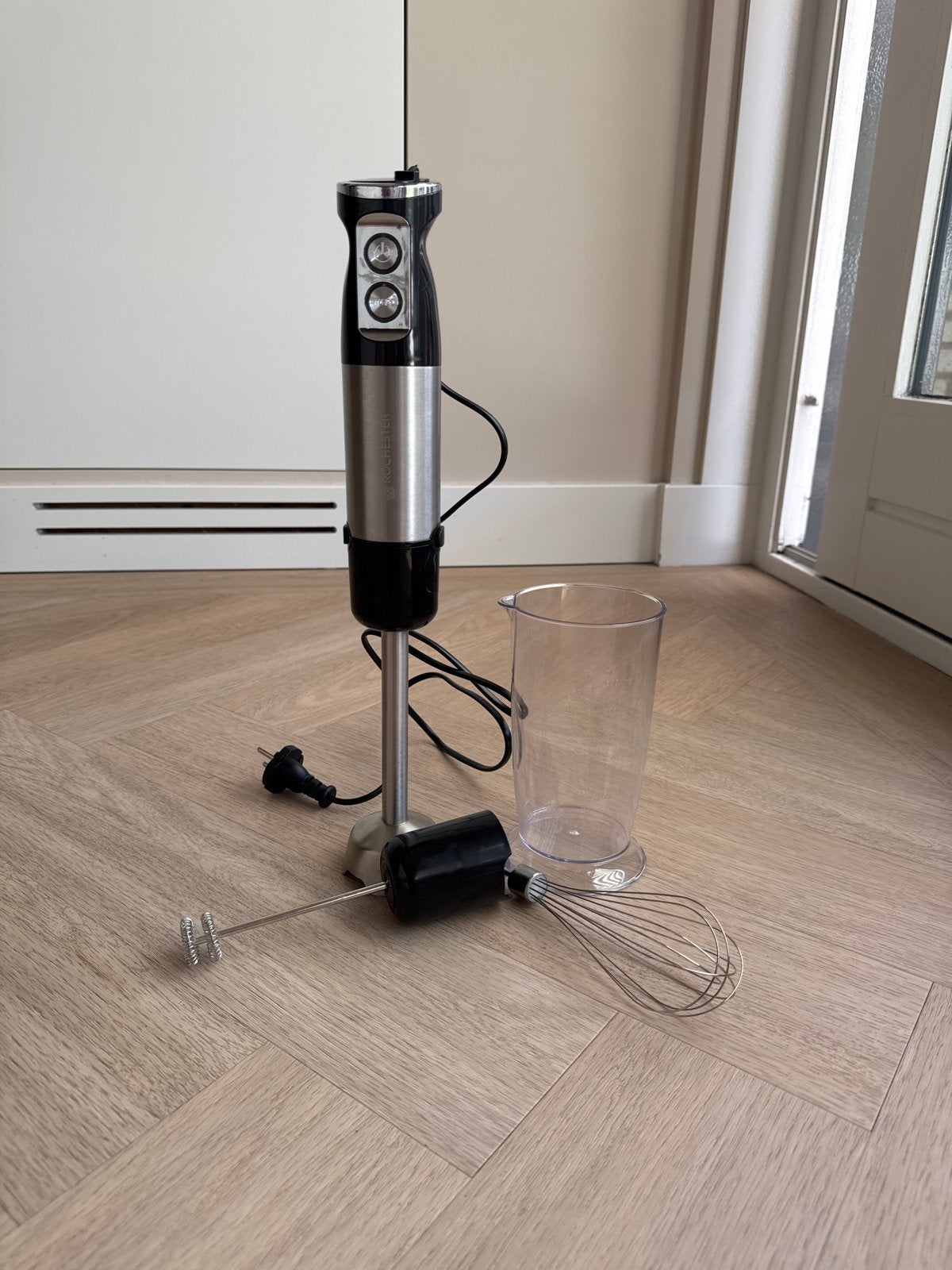 Merk Rochester Staafmixer met Garde en Melkopschuimer, Witgoed en Apparatuur, Keukenmixers, Ophalen, Gebruikt, 3 snelheden of meer