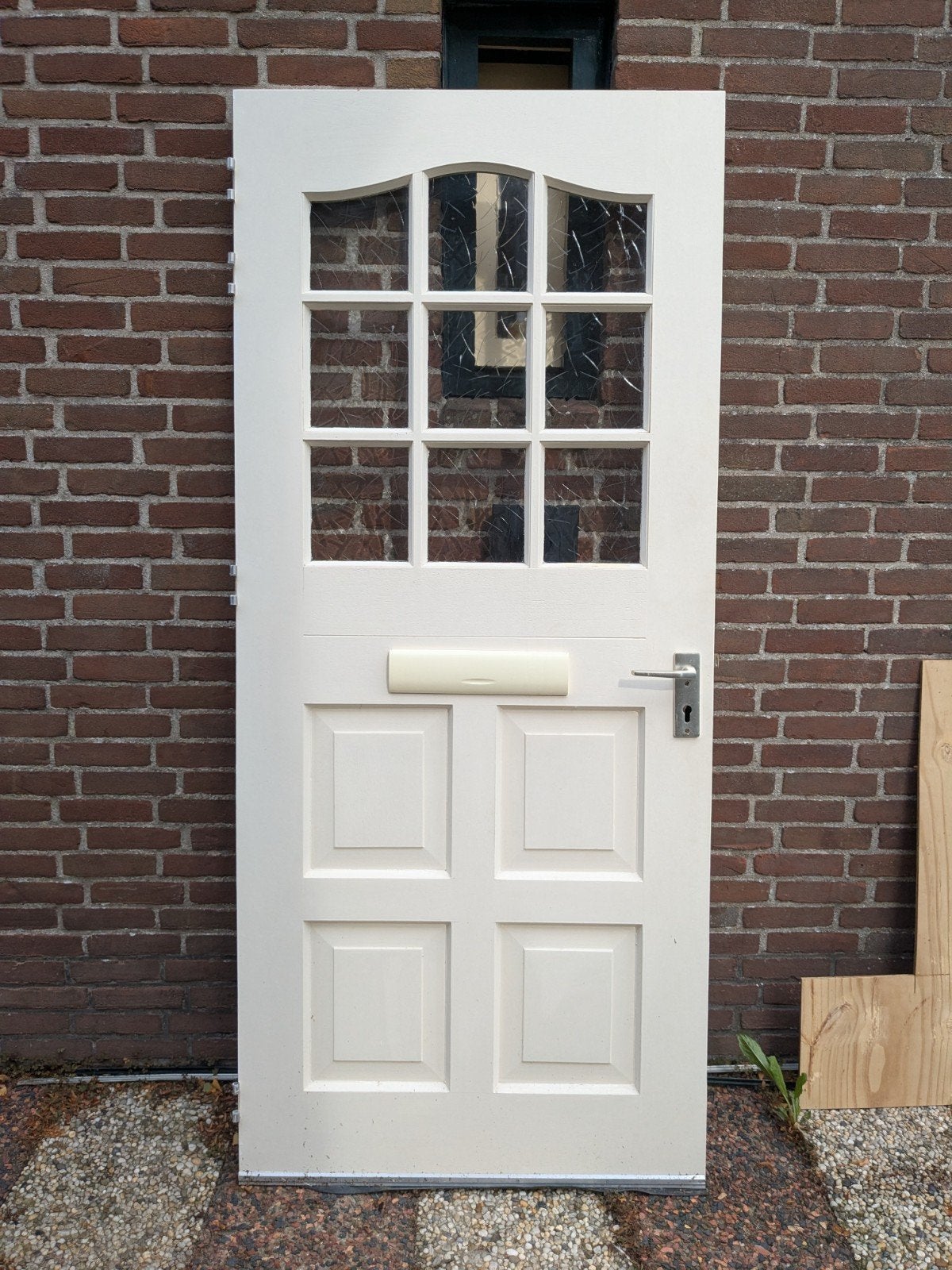 Voordeur met glas, Doe-het-zelf en Verbouw, Deuren en Horren, Ophalen, Gebruikt, 80 tot 100 cm, Buitendeur
