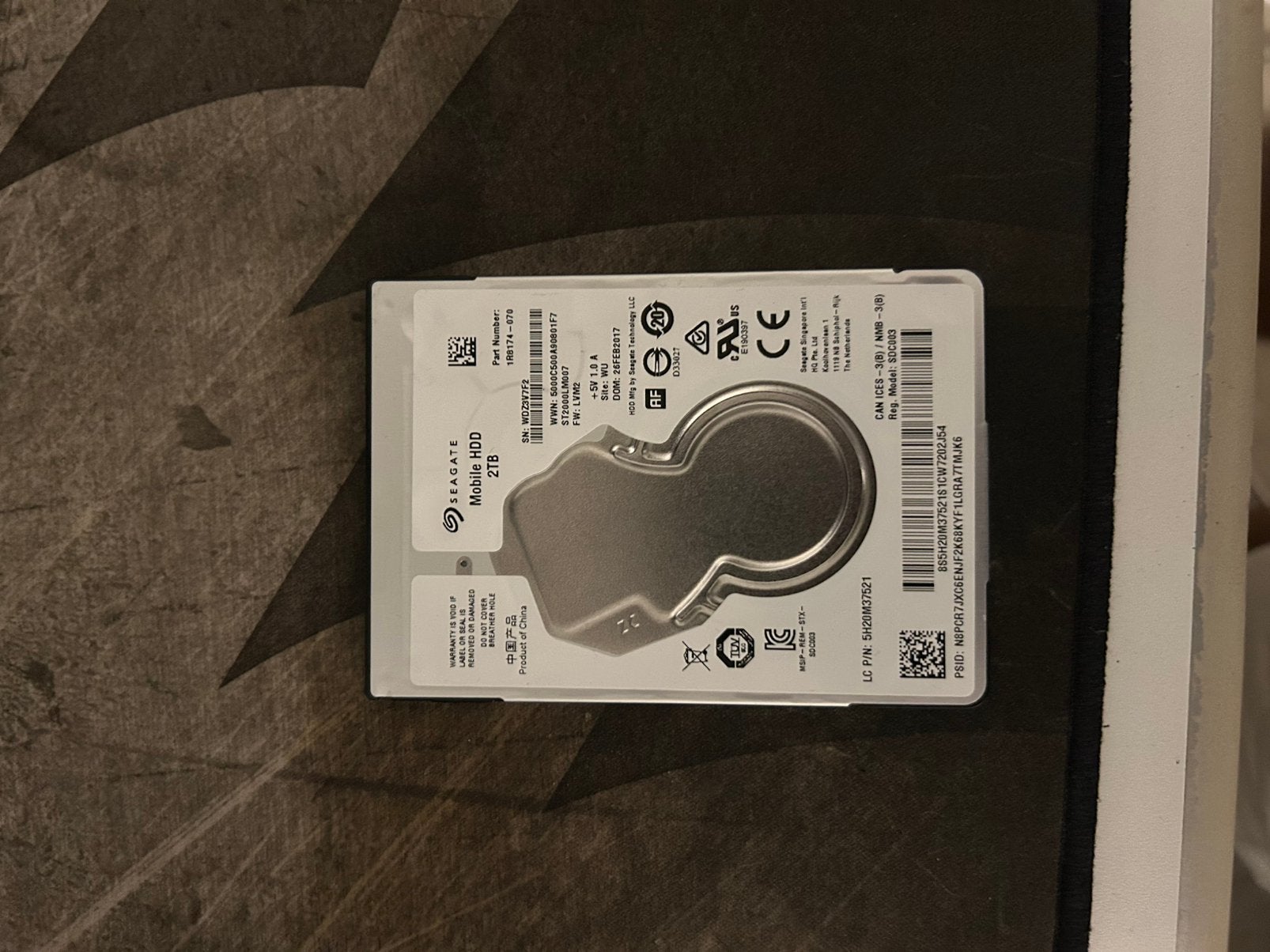 2TB SEAGATE HDD, 2TB, Ophalen of Verzenden, Zo goed als nieuw, Desktop