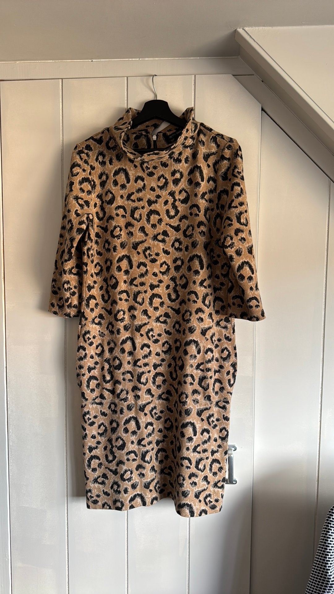 Betty Barclay jurk met luipaardprint, Maat 38/40 (M), Beige, Ophalen of Verzenden, Zo goed als nieuw