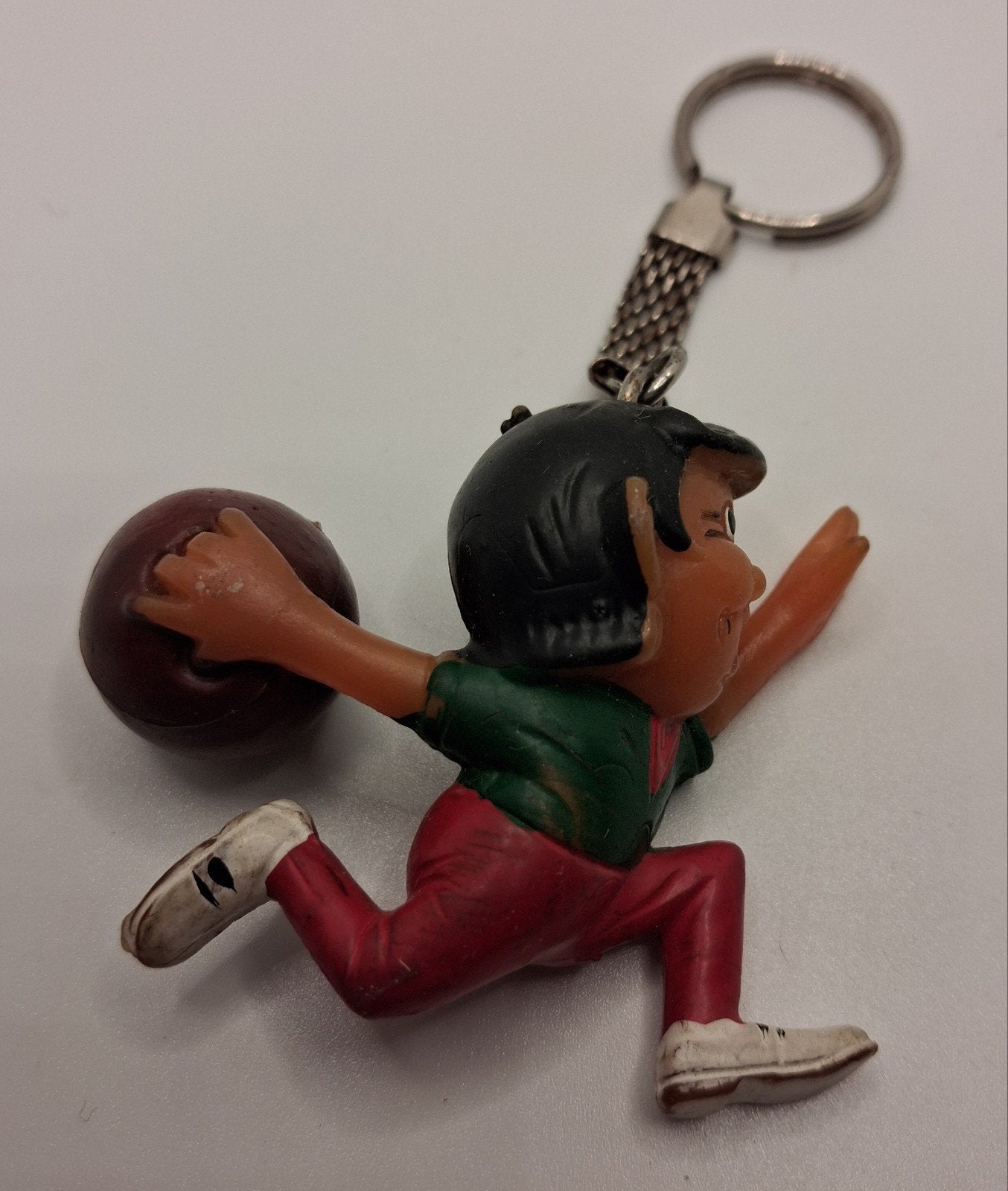 Vintage Bowling Sleutelhanger - Man met Bal, Ophalen of Verzenden, Gebruikt, Sport