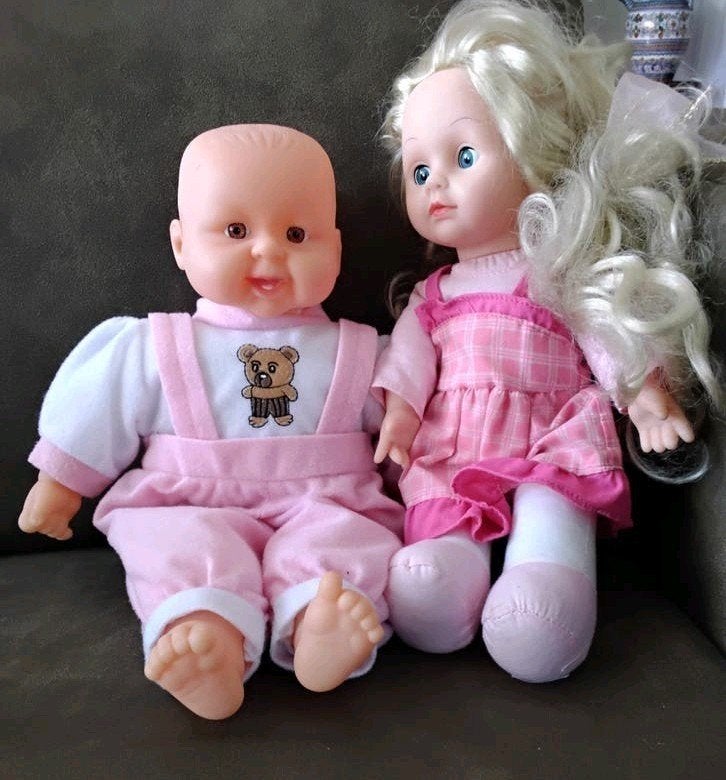 2 lieve poppen pop, Ophalen of Verzenden, Gebruikt, Pop