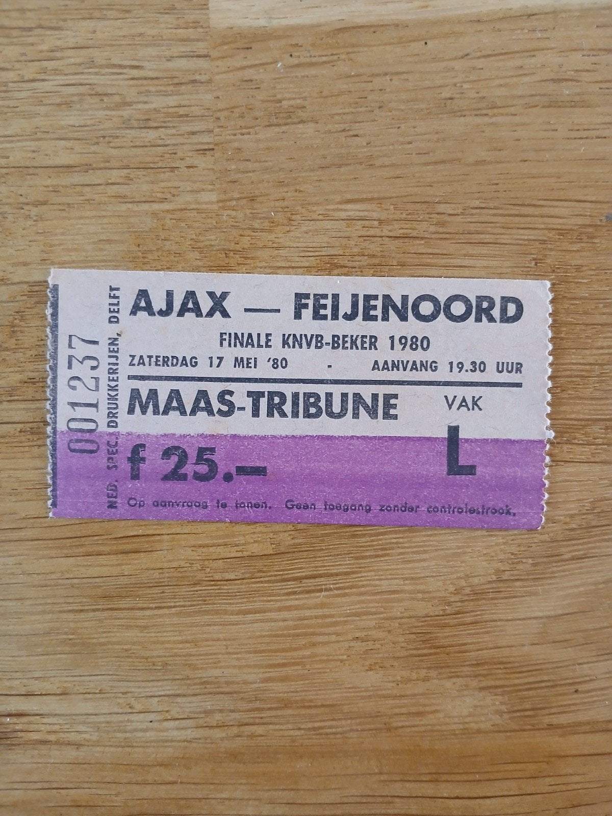 Ticket 79-80 ajax-Feyenoord Bekerfinale, Ophalen of Verzenden, Ajax, Overige typen