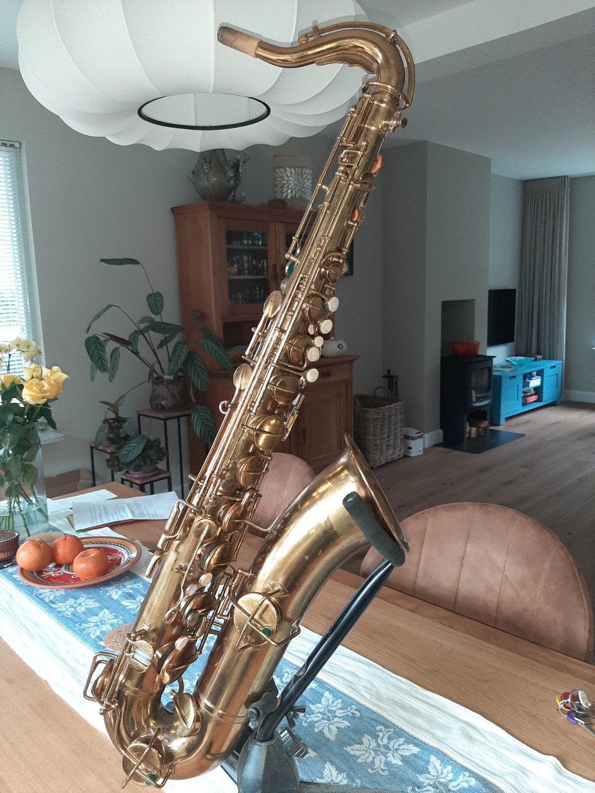 Gereviseerde Buescher tenor saxofoon, Ophalen, Gebruikt, Tenor, Met koffer