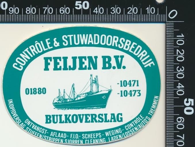 Sticker: Feijen Bulkoverslag, Ophalen of Verzenden, Zo goed als nieuw, Bedrijf of Vereniging