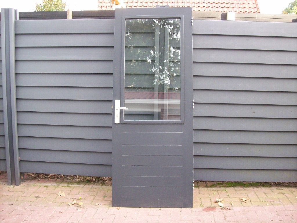 deur met glas, Ophalen, Gebruikt, 80 tot 100 cm, Buitendeur