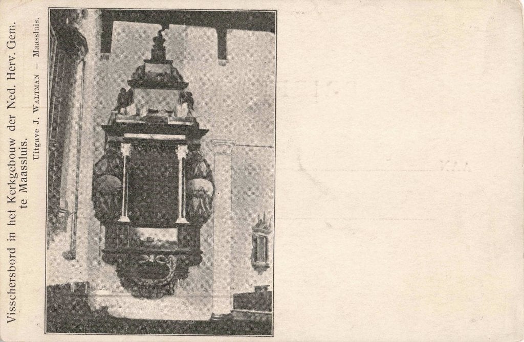 Maassluis Visschersbord in de hervormde kerk L3448, Ophalen, Voor 1920, Ongelopen, Zuid-Holland