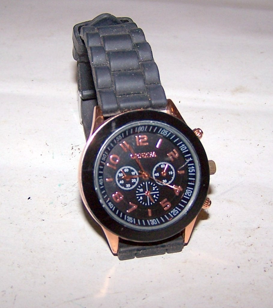 Geneva Unisex horloge. Nwst. Nieuwe batterij., Overige merken, Staal, Polshorloge, Kunststof