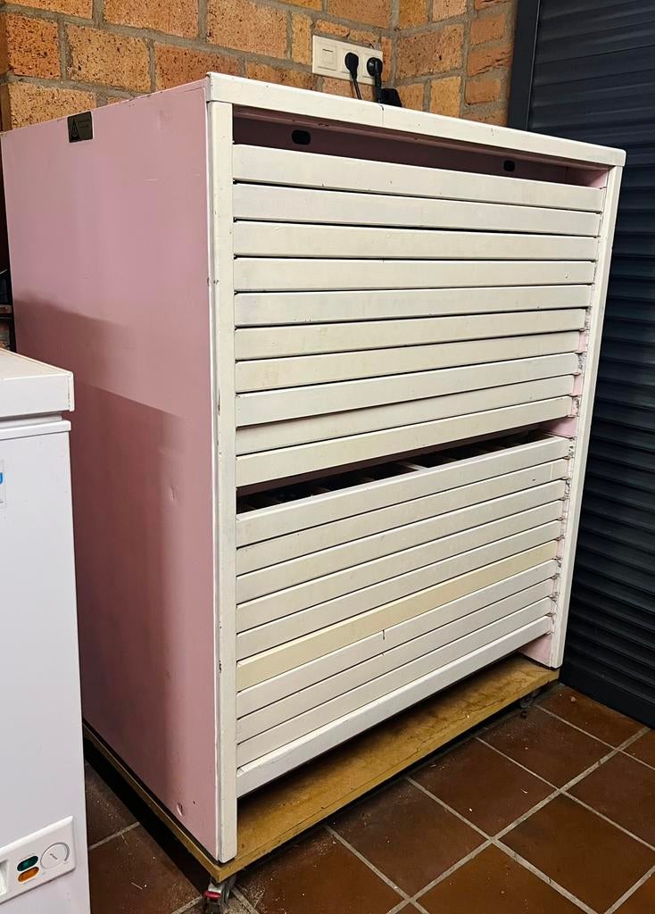 Vintage Tetterode Zetkast/ Letterkast – Industriële Ladekast, Huis en Inrichting, Kasten | Ladekasten, Ophalen, Gebruikt, 5 laden of meer