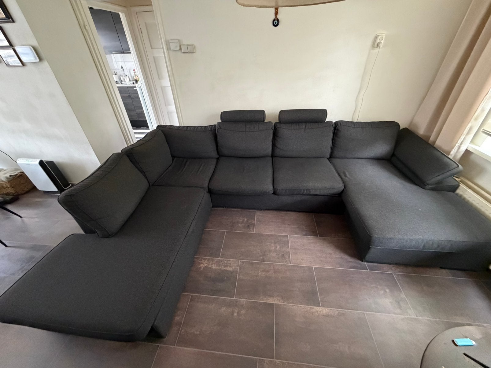 Henders & Hazel U-bank – Antraciet – 325 x 220 cm, Ophalen, Gebruikt, Stof