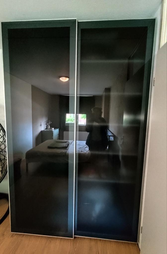 Ikea Pax kast, met glazen schuifdeuren, Ophalen, Gebruikt, 200 cm of meer, Glas