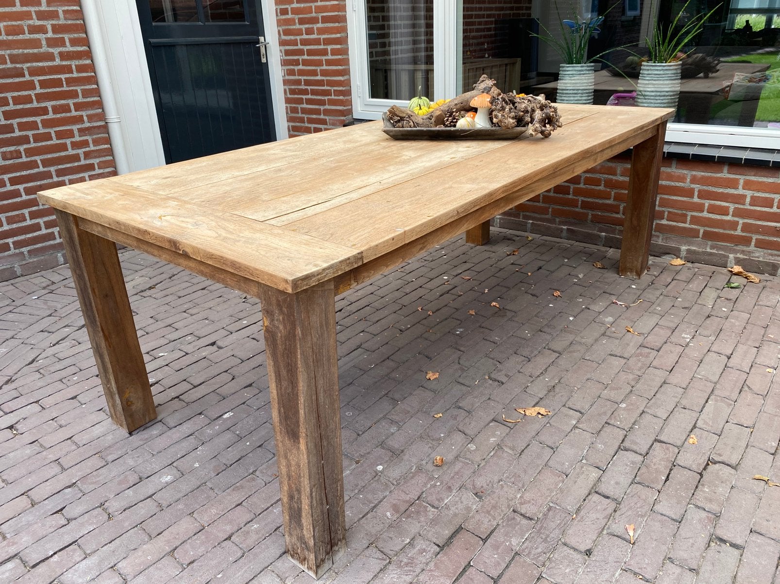 Nette robuuste eiken eettafel, Ophalen, Zo goed als nieuw, Rechthoekig, Hout