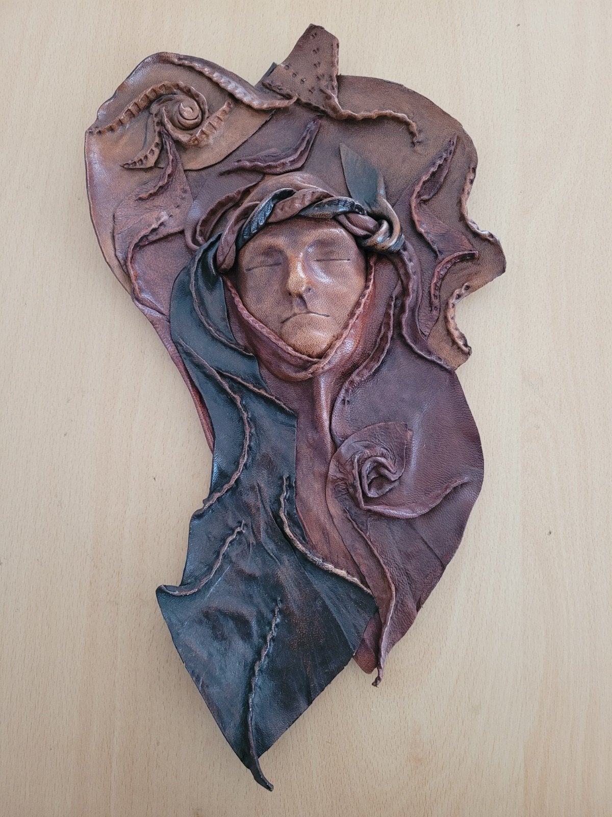 Uniek leren wanddecoratie arabisch, Ophalen of Verzenden, Handgemaakt, Wanddecoratie, 20 - 50 cm