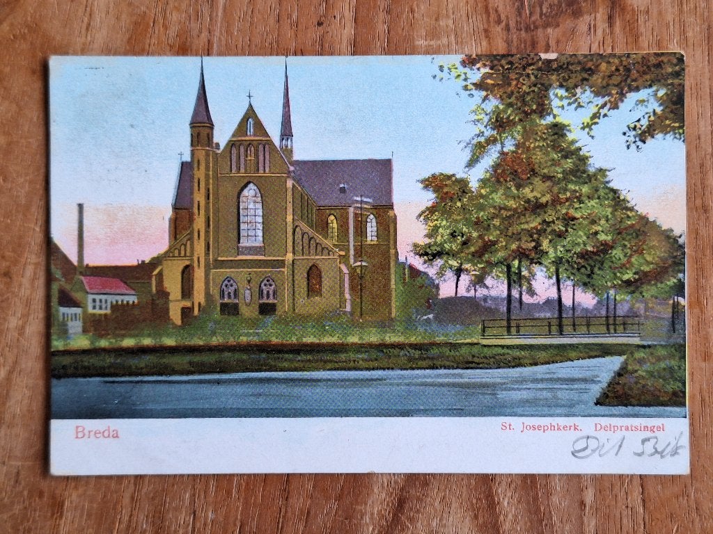 ak Breda Josephkerk Jozefkerk Delpratsingel 1904, Ophalen of Verzenden, Voor 1920, Gelopen, Noord-Brabant