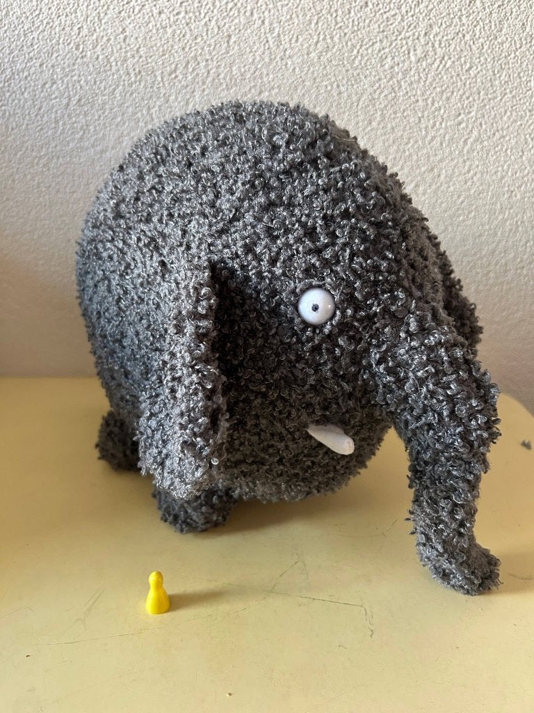 Olli de Olifant knuffel John Doe 2013 ca 35 cm, Overige merken, John Doe B.V., Grijs, Ophalen of Verzenden