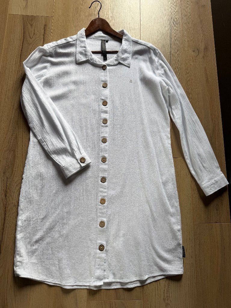  Witte lange blouse Je m’appelle Mt XXL, Kleding | Dames, Blouses en Tunieken, Verzenden, Wit, Maat 42/44 (L), Zo goed als nieuw
