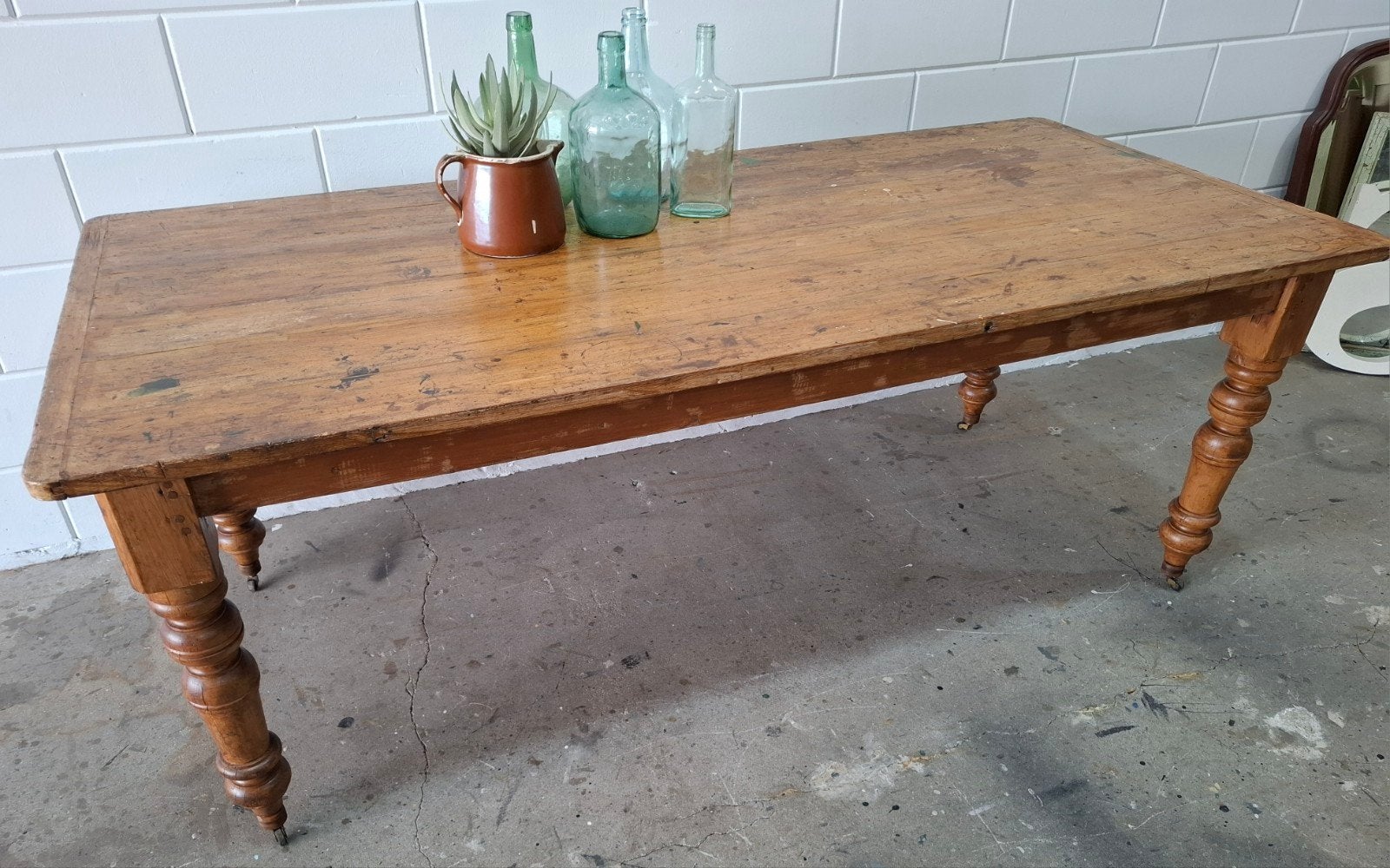 Antieke/landelijke houten tafel, prachtige patina