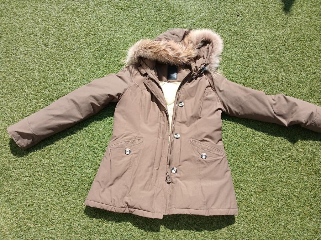 Airforce winterjas met bontkraag - Maat XL, Kleding | Dames, Jassen | Winter, Ophalen, Airforce, Beige, Maat 46/48 (XL) of groter