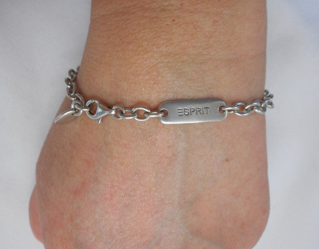 Zilveren schakel armband met label Esprit nr.1579