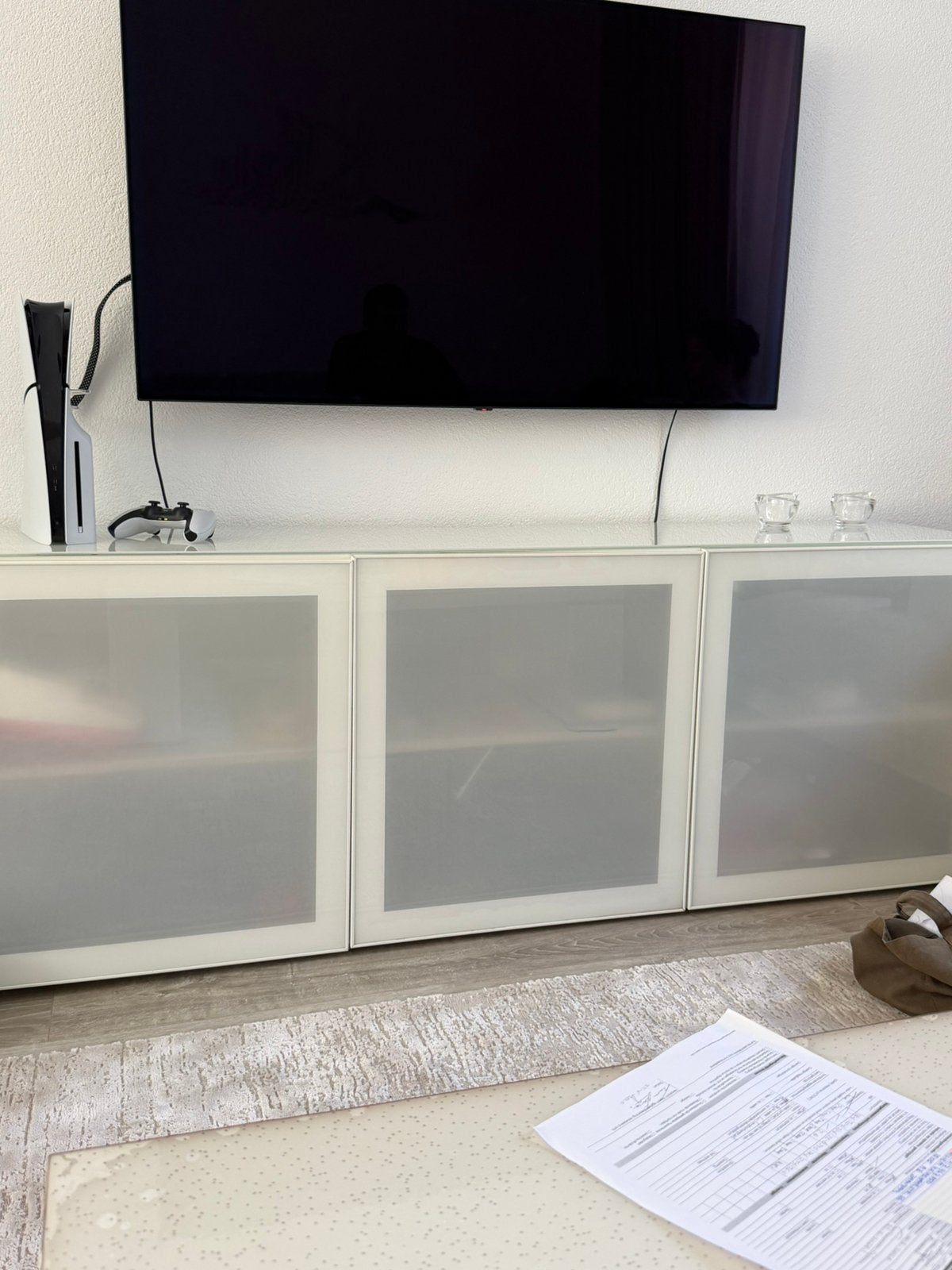 Tv meubel kast, Huis en Inrichting, Kasten | Televisiemeubels, Ophalen, Minder dan 100 cm, 25 tot 50 cm, Glas