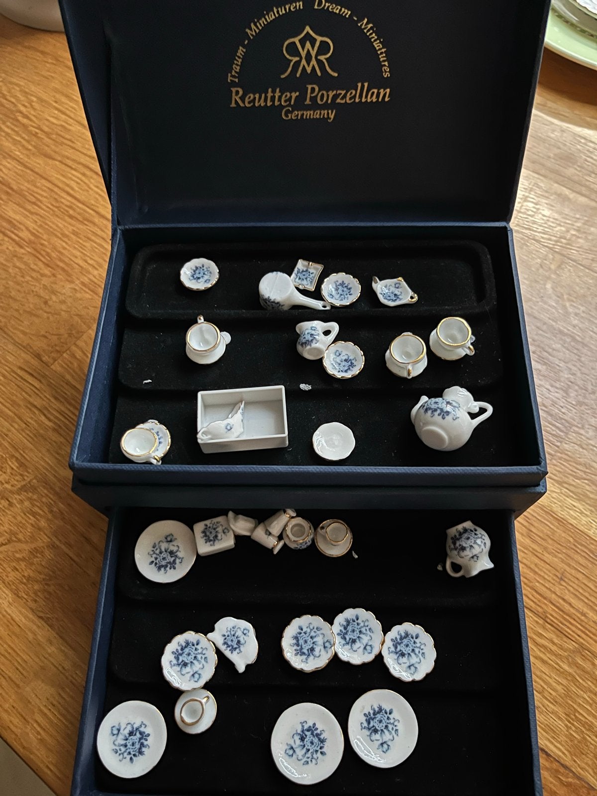 Reutter Porzellan Miniatuur Servies - Blauw Uienpatroon, Ophalen of Verzenden