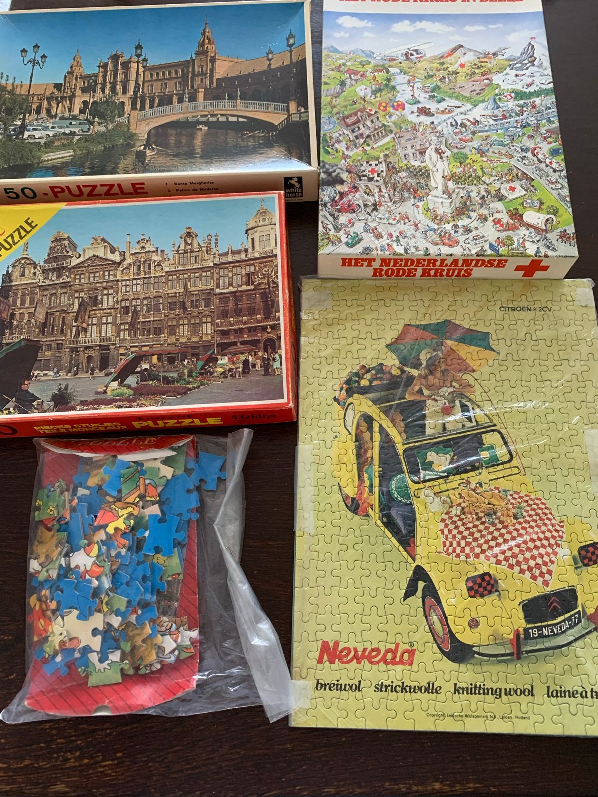 Diverse puzzels: 750 stukjes, Rode Kruis, Citroën 2CV, Kinderen en Baby's, Speelgoed | Kinderpuzzels, Ophalen, Meer dan 50 stukjes