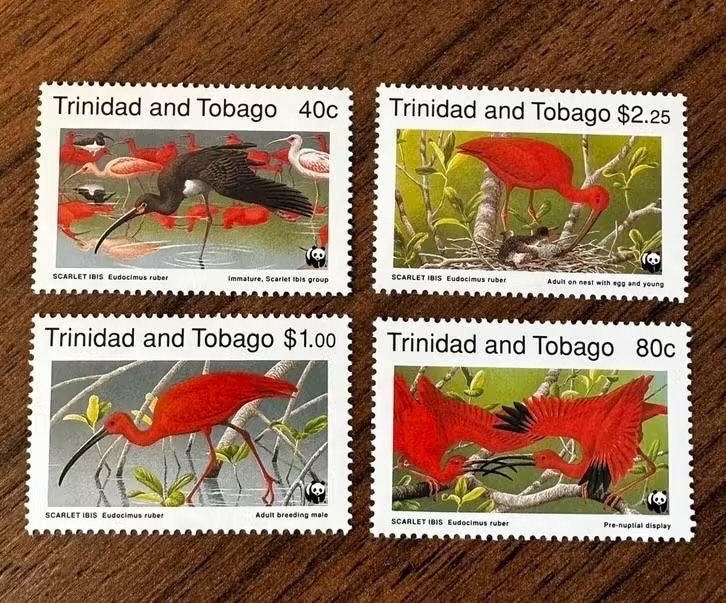 Trinidad & Tobago 1990 WWF Ibis postfris vogels, Ophalen of Verzenden, Postfris