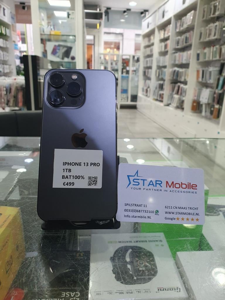 Iphone 13 pro 128gb 100%BAT 1JAAR GARANTIE, Telecommunicatie, Mobiele telefoons | Apple iPhone, Ophalen of Verzenden, Zo goed als nieuw