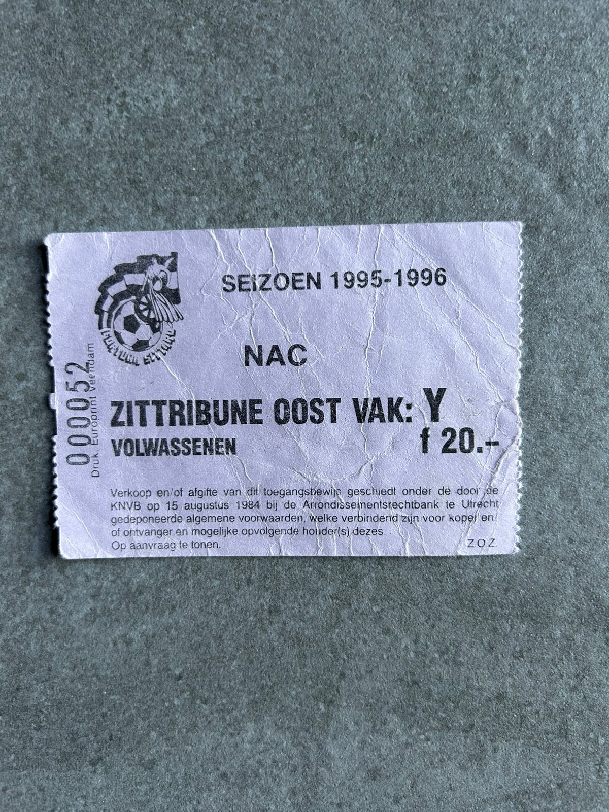 Fortuna Sittard - NAC ticket, Verzamelen, Sportartikelen en Voetbal, Ophalen of Verzenden, NAC Breda, Overige typen