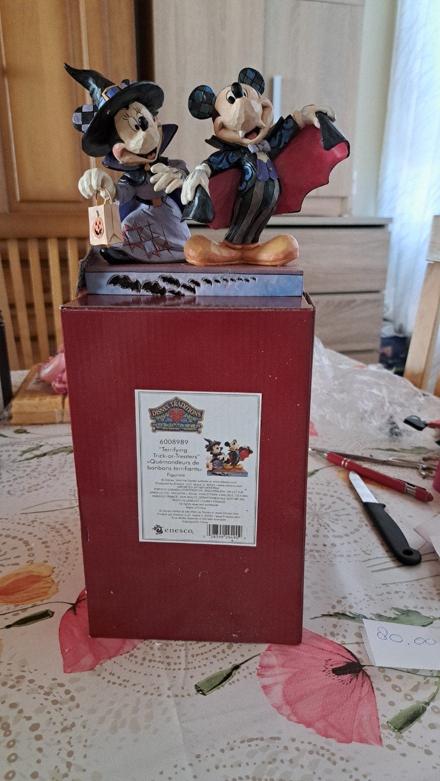 Disney Traditions Mickey & Minnie Halloween Figurine, Verzamelen, Ophalen, Mickey Mouse, Zo goed als nieuw, Beeldje of Figuurtje