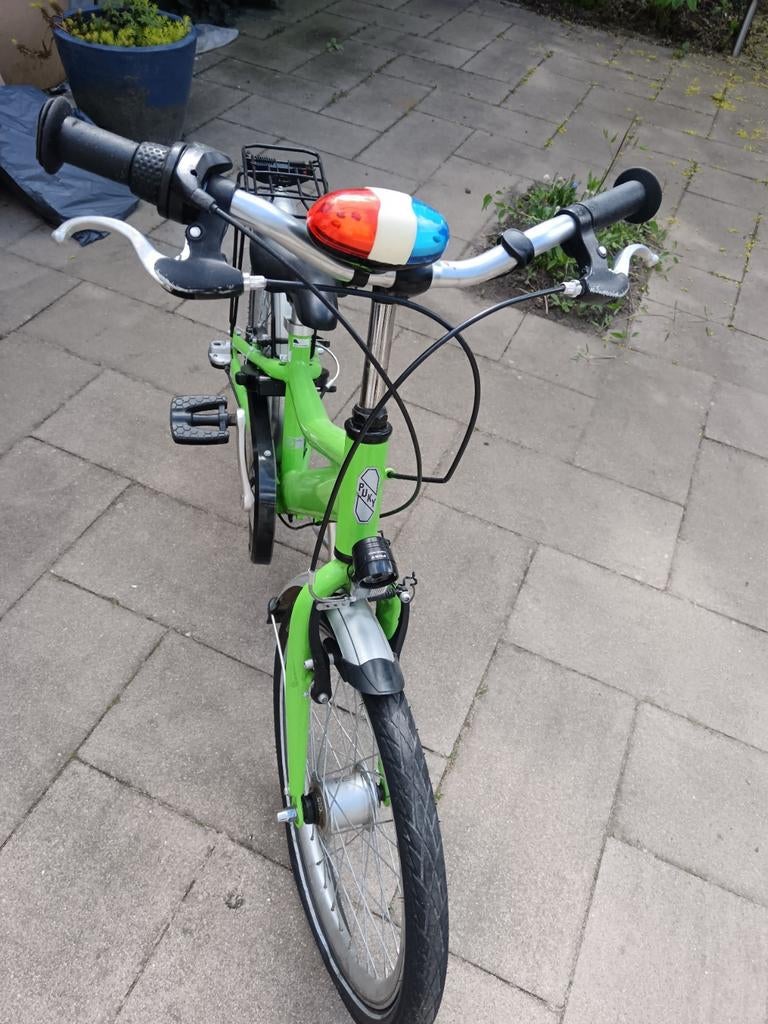 Groene kinderfiets met bagagedrager, Ophalen, Gebruikt, Minder dan 16 inch