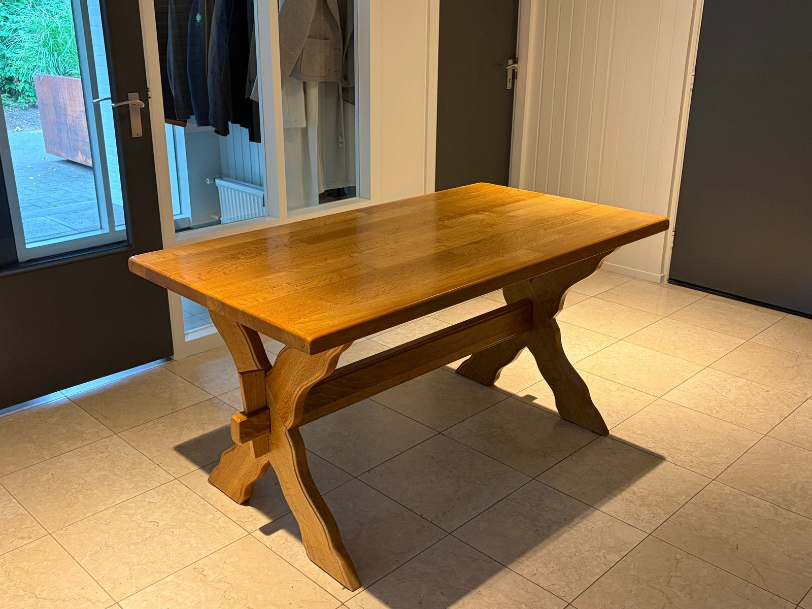 Oisterwijk eiken tafel, Ophalen, 200 cm of meer, 50 tot 100 cm, Zo goed als nieuw