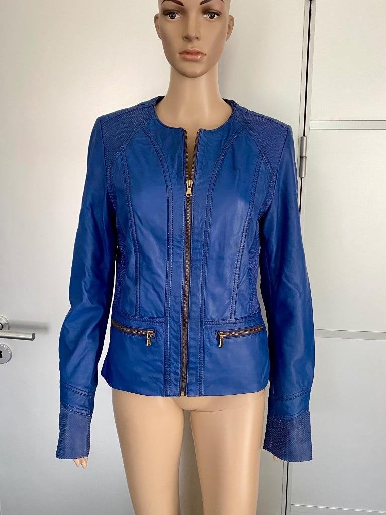 i570 Echt-leren jasje maat 38=M jack blazer colbert leer, Maat 38/40 (M), Blauw, Ophalen of Verzenden, Zo goed als nieuw
